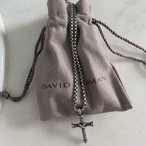 David Yurman cable cross with 18k gold and cable chain-unisex